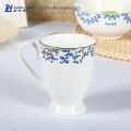 plain decal blue floral ceramic disposable tableware porcelain reusable plates